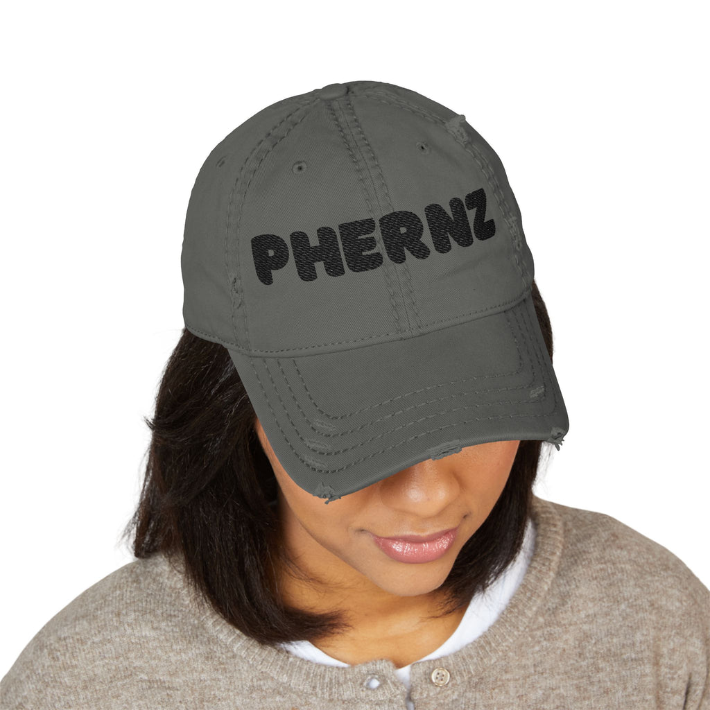 Phernz Crew Embroiery Distressed Trucker Cap